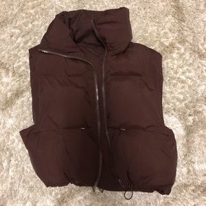 Brown cropped vest